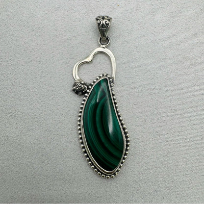 Malachite S925 Heart Pendant