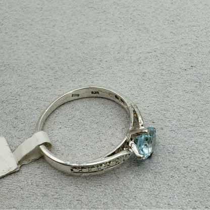 Swiss Blue Topaz Solitaire Ring