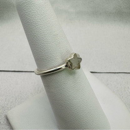 Rainbow Moonstone Star Sterling Silver Ring