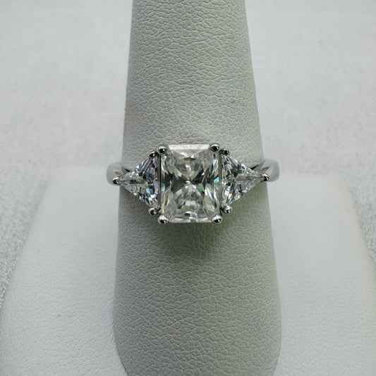 2 CT Moissanite Diamond Radiant Cut S925 Sterling Silver Ring