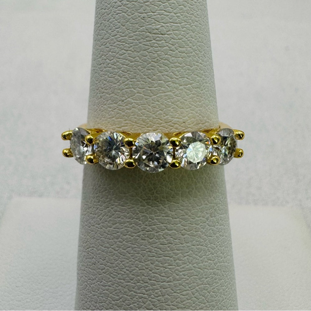 1.5 CT Moissanite Diamond Gold Over Sterling Silver Ring