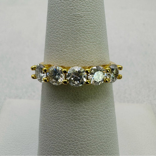 1.5 CT Moissanite Diamond Gold Over Sterling Silver Ring