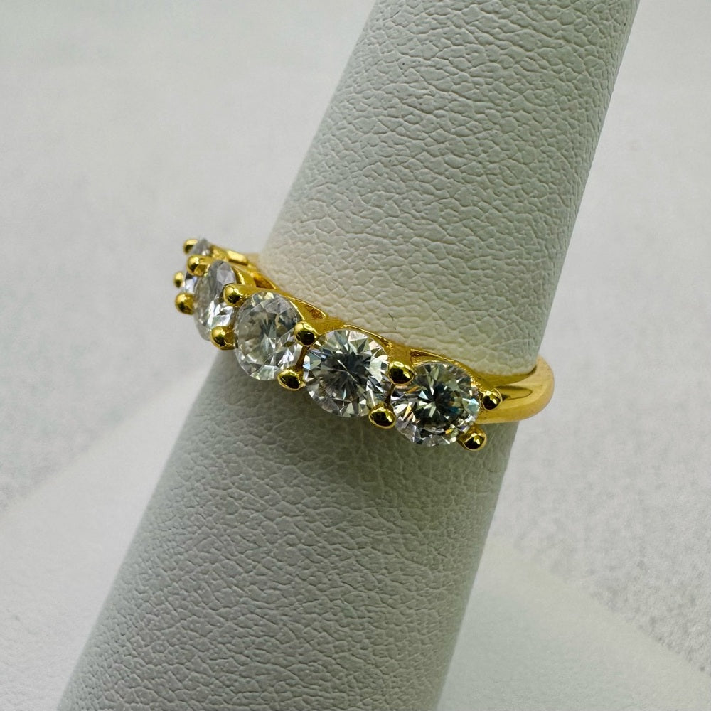 1.5 CT Moissanite Diamond Gold Over Sterling Silver Ring