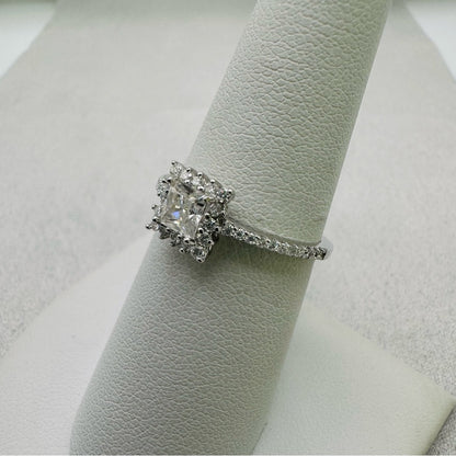 1.17 CT Moissanite Diamond Sterling Silver Ring