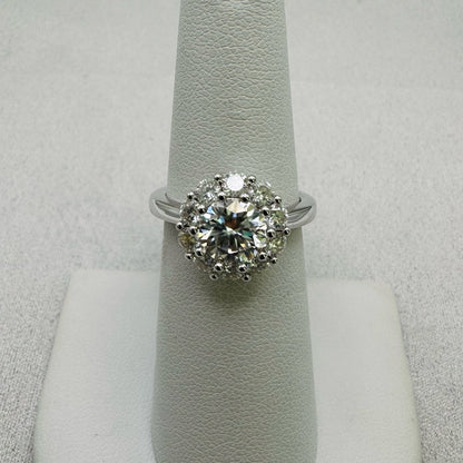 3.87 CT Moissanite Diamond Sterling Silver Ring