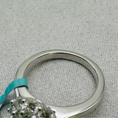 3.87 CT Moissanite Diamond Sterling Silver Ring