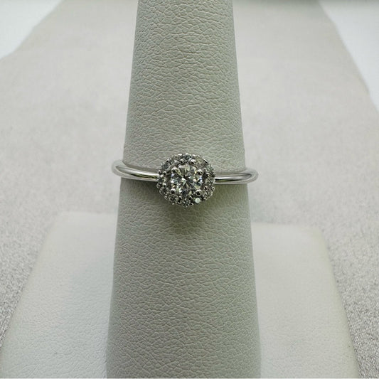 0.48 CT Moissanite Diamond Sterling Silver Ring