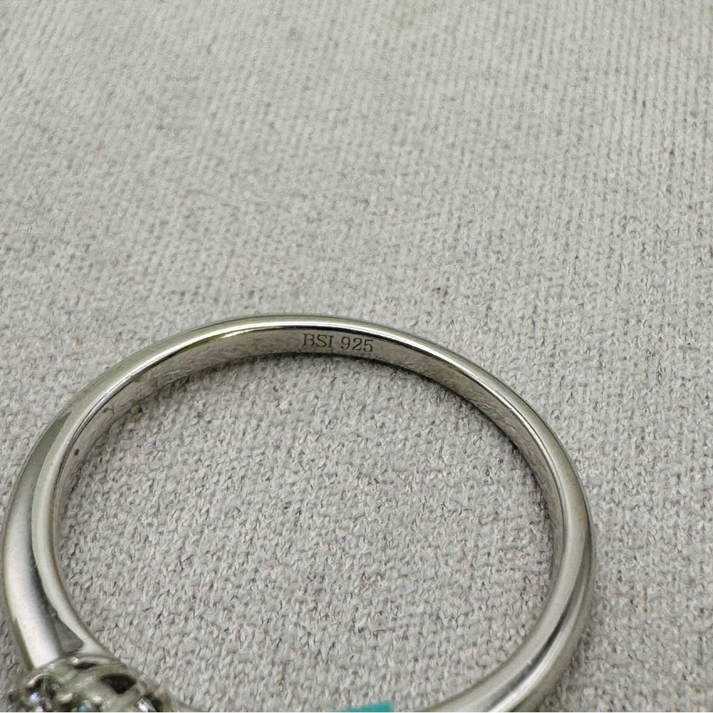 0.48 CT Moissanite Diamond Sterling Silver Ring