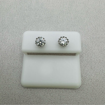 1 CT * 2 Moissanite Diamond Sterling Silver Stud Earrings