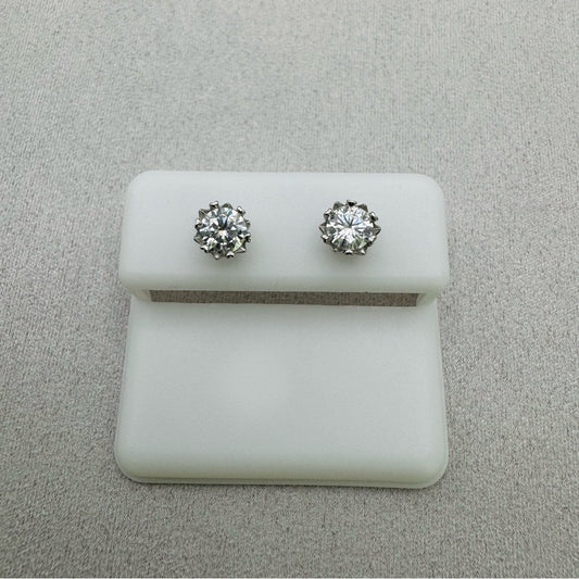 1 CT * 2 Moissanite Diamond Sterling Silver Stud Earrings