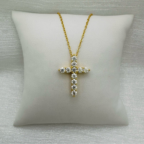 1.1 CT Moissanite Cross Gold Over Sterling Silver