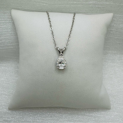 1.5 CT Moissanite Diamond Teardop Necklace