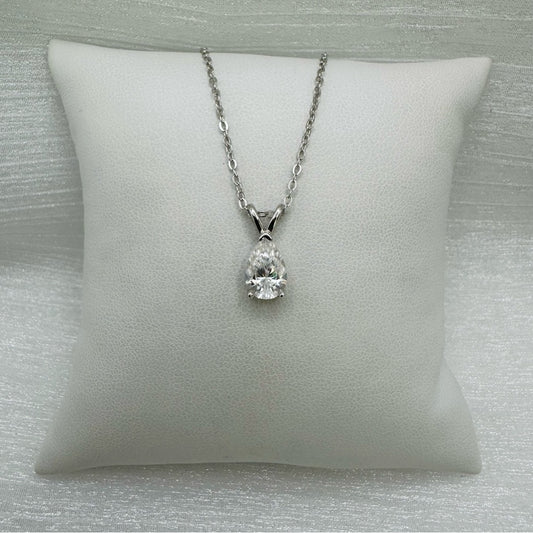 1.5 CT Moissanite Diamond Teardop Necklace