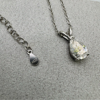 1.5 CT Moissanite Diamond Teardop Necklace
