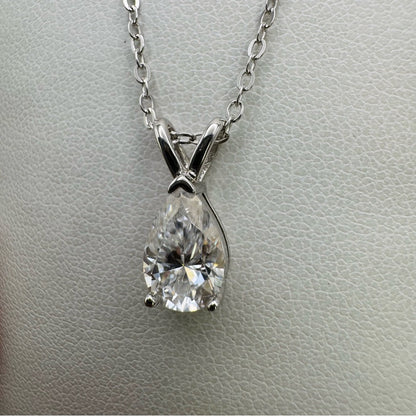 1.5 CT Moissanite Diamond Teardop Necklace