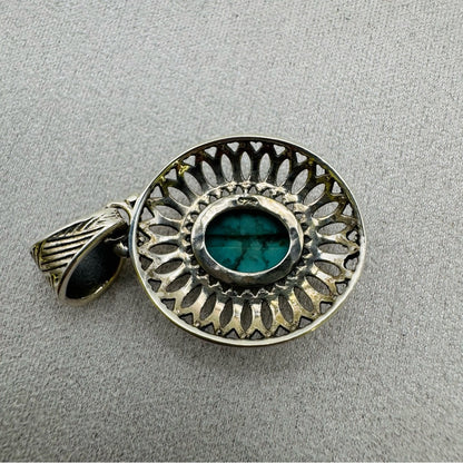 Oval Turquoise Sterling Silver Pendant