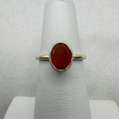 Oval Carnelian Sterling Silver Ring