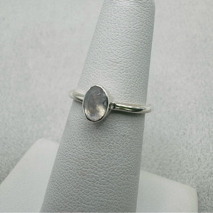 Oval Rainbow Moonstone Sterling Silver Ring
