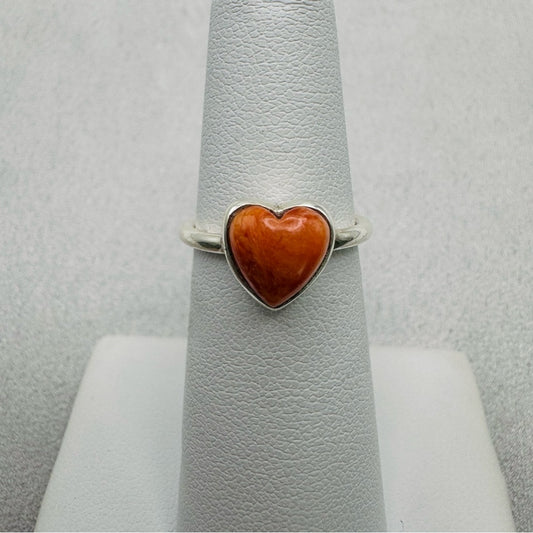Heart Shaped Spiny Oyster Sterling Silver Ring