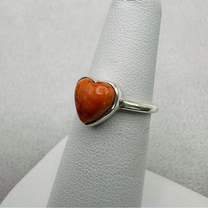 Heart Shaped Spiny Oyster Sterling Silver Ring