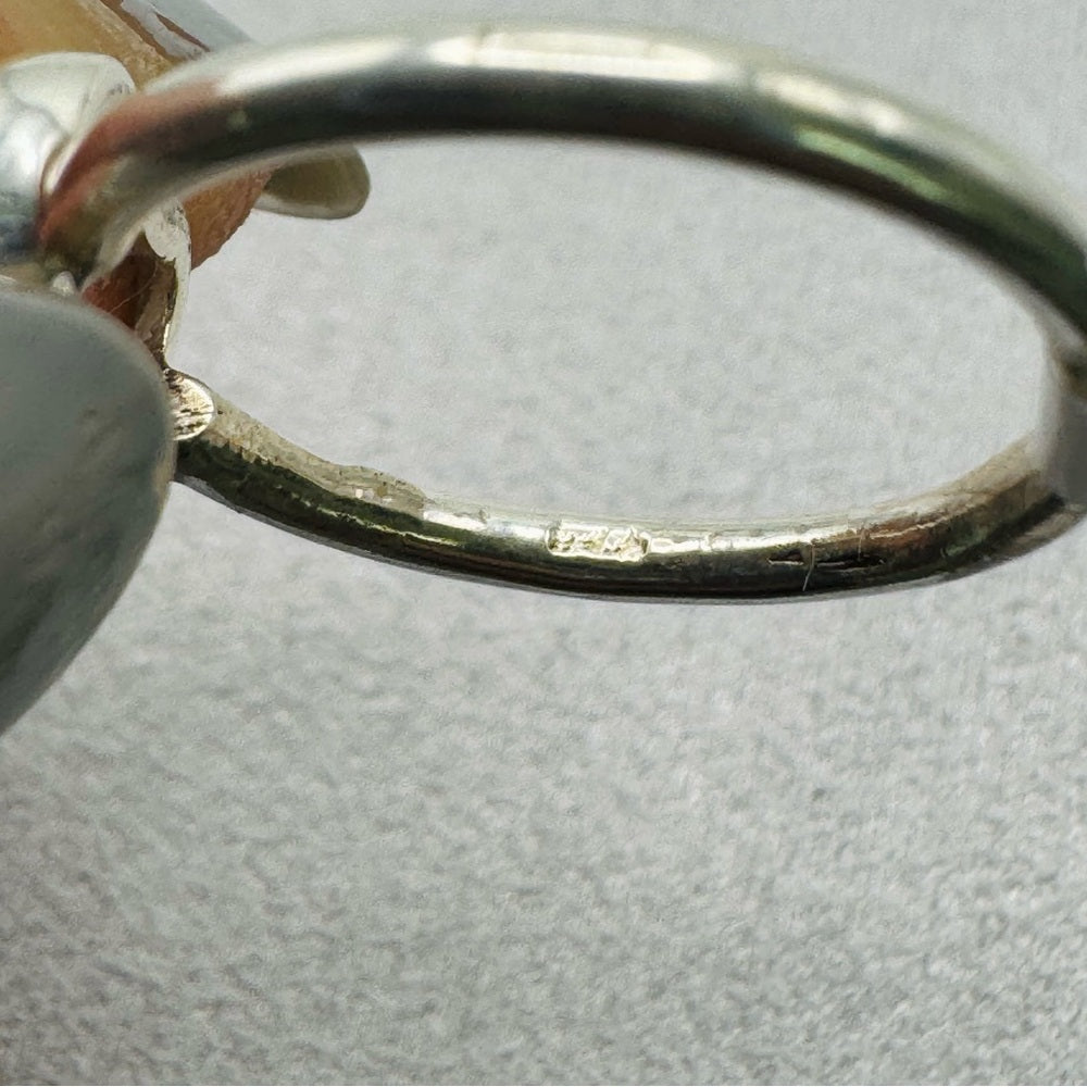 Heart Shaped Spiny Oyster Sterling Silver Ring