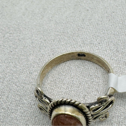Oval Sunstone Sterling Silver Ring