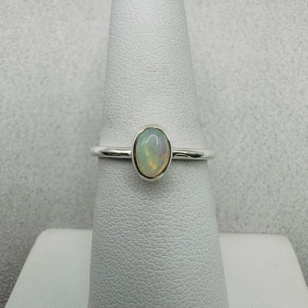 Ethiopian Opal Oval Mini Stacking Ring