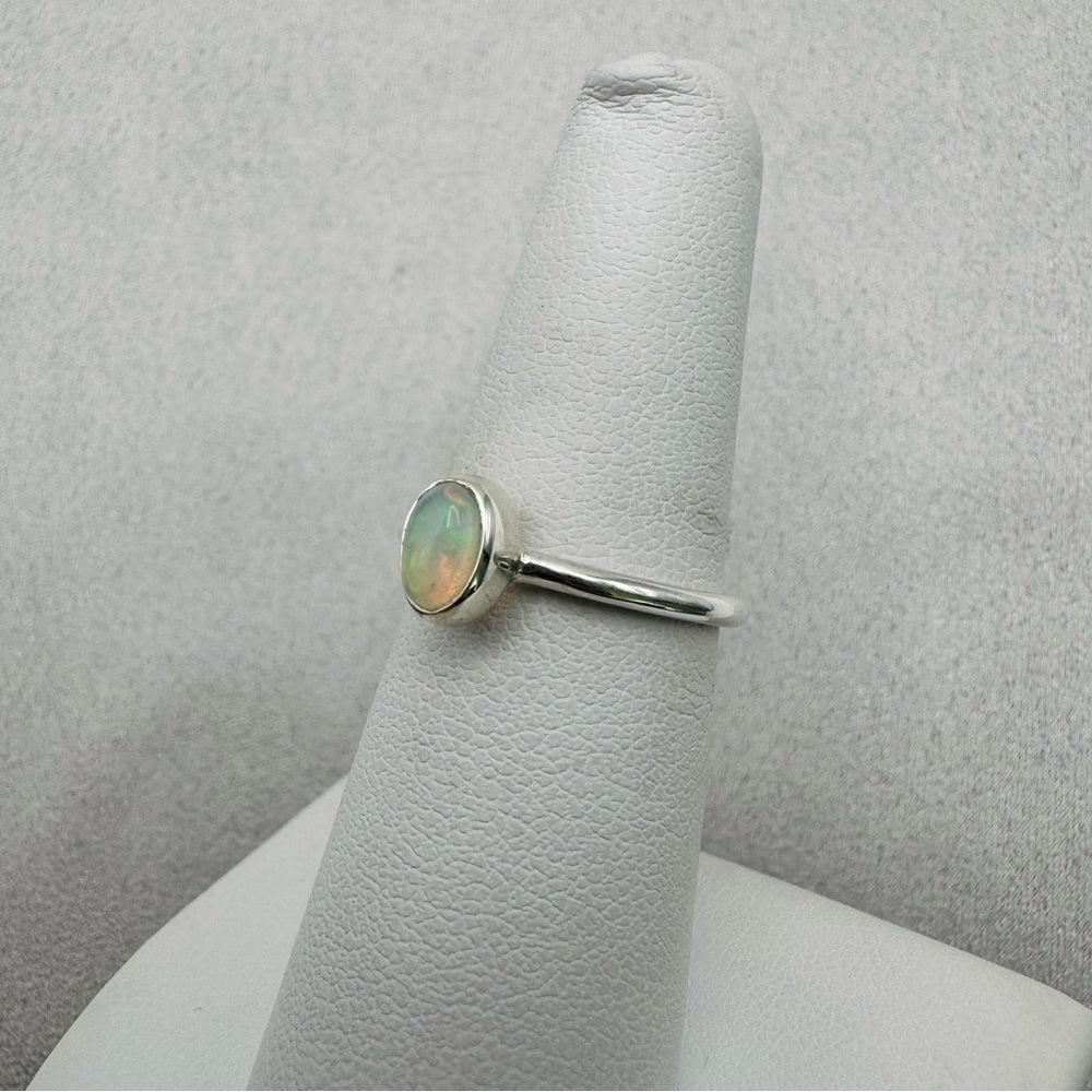 Ethiopian Opal Oval Mini Stacking Ring