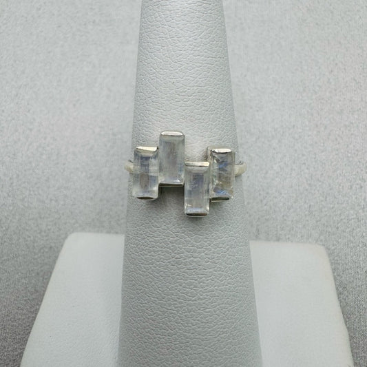 Rainbow Moonstone S925 Rectangle Ring