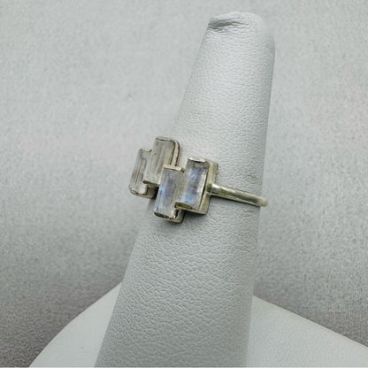 Rainbow Moonstone S925 Rectangle Ring