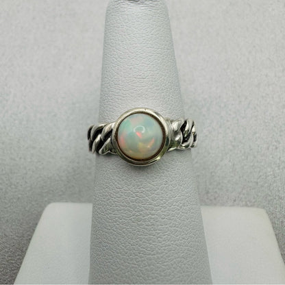 Ethiopian Opal S925 Chain Band Ring