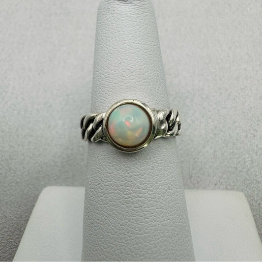 Ethiopian Opal S925 Chain Band Ring