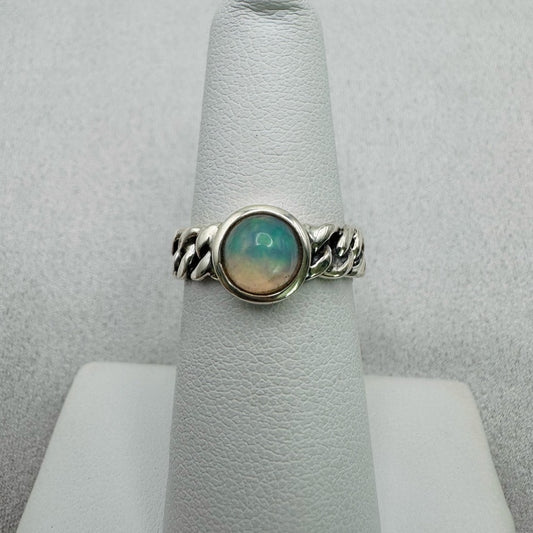 Ethiopian Opal S925 Chain Band Ring