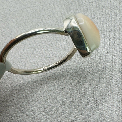 S925 Pink Spiny Oyster Heart Ring