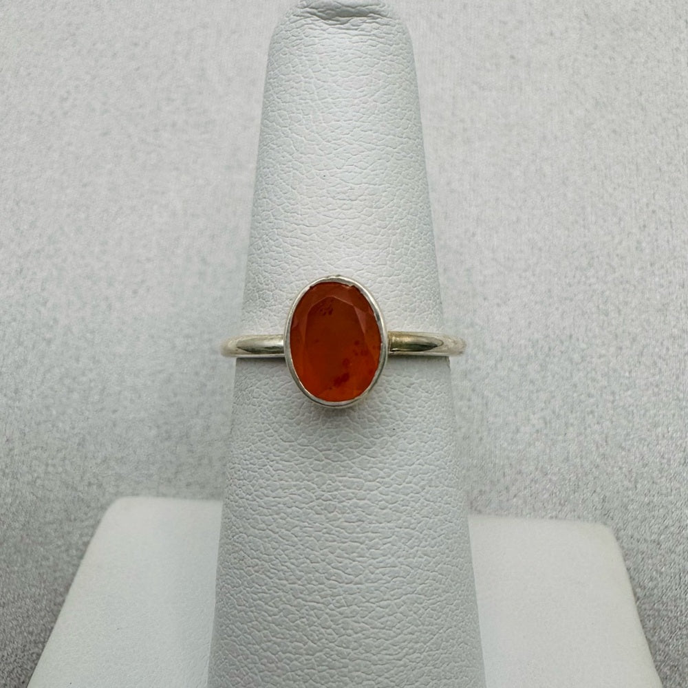 Oval Carnelian Sterling Silver Ring