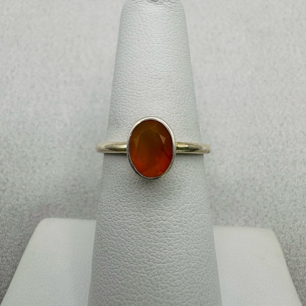 Oval Carnelian Sterling Silver Ring