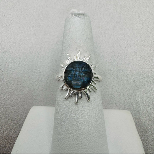 Labradorite Sun Face S925 Ring