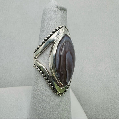 Botswana Banded Agate S925 Ring