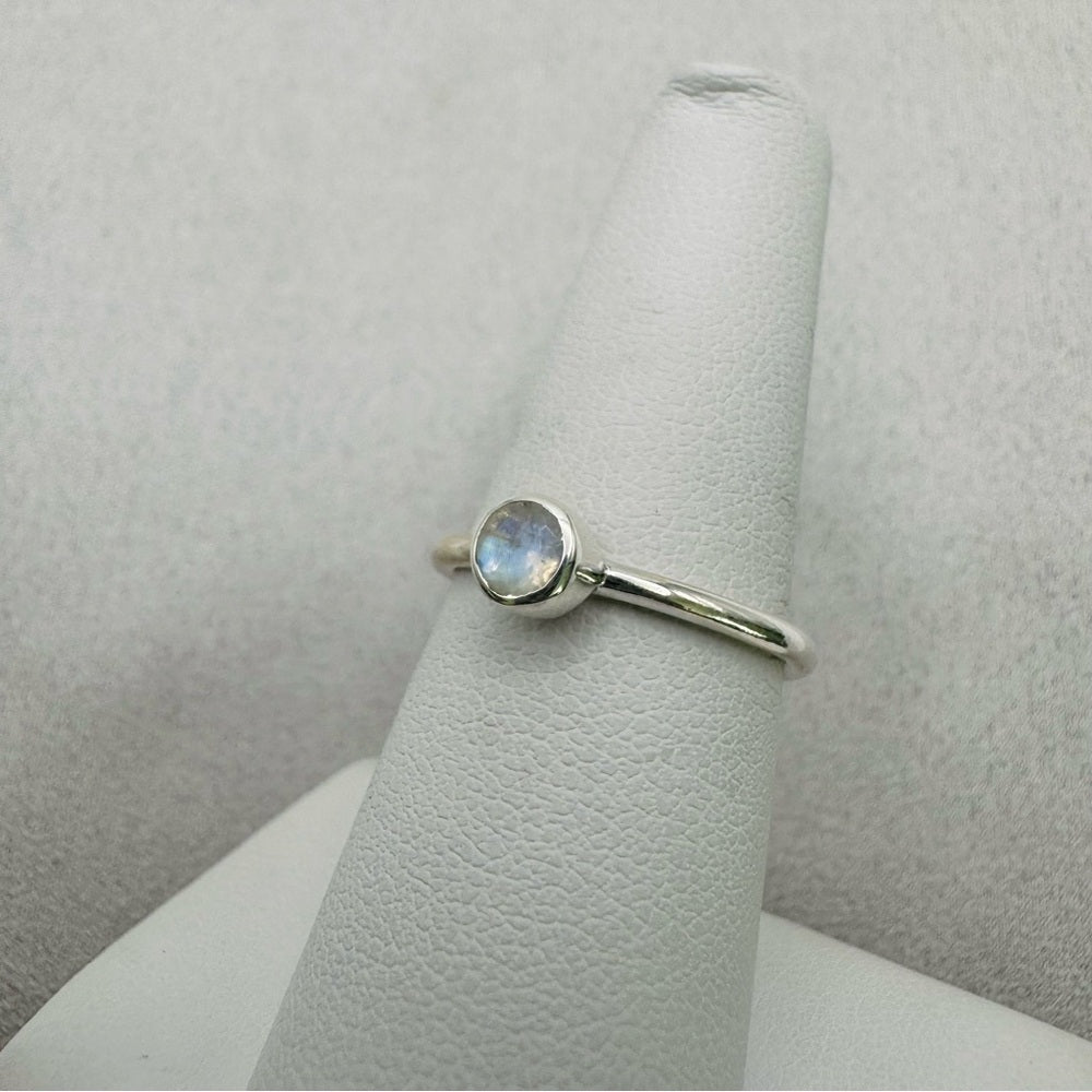 Rainbow Moonstone Mini Circle Ring