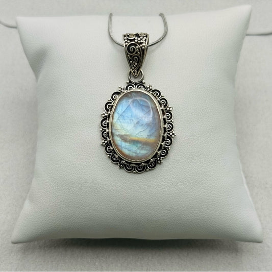 Rainbow Moonstone S925 Pendant