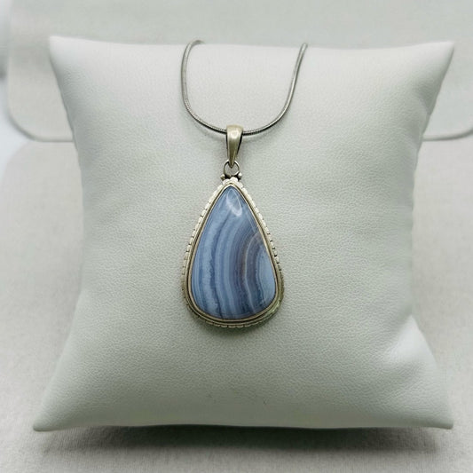 Blue Lace Agate S925 Pendant