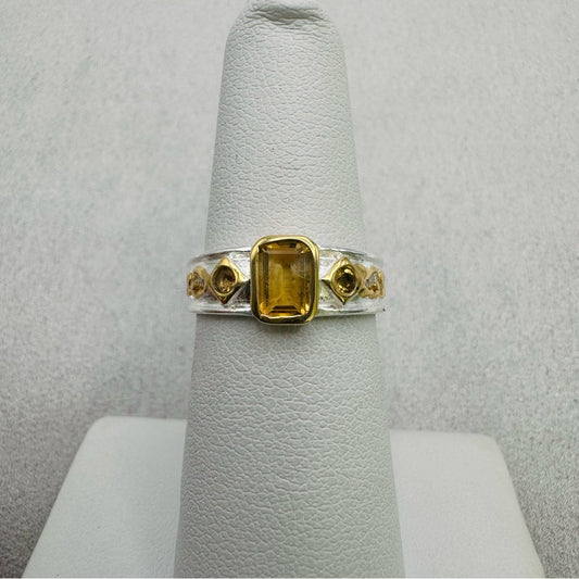 Citrine S925 Two Tone Ring