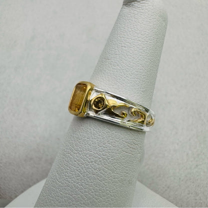 Citrine S925 Two Tone Ring