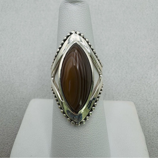 Botswana Banded Agate S925 Ring