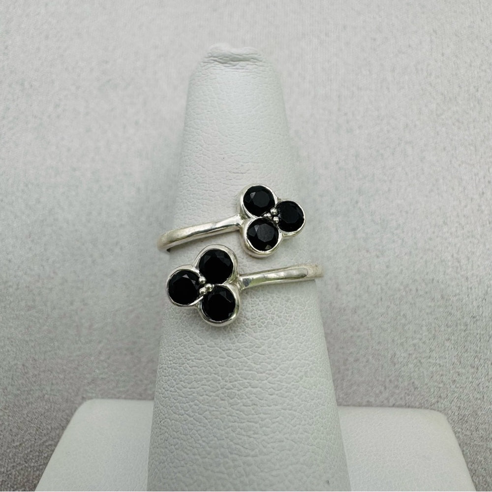 Open Top Black Spinel Ring