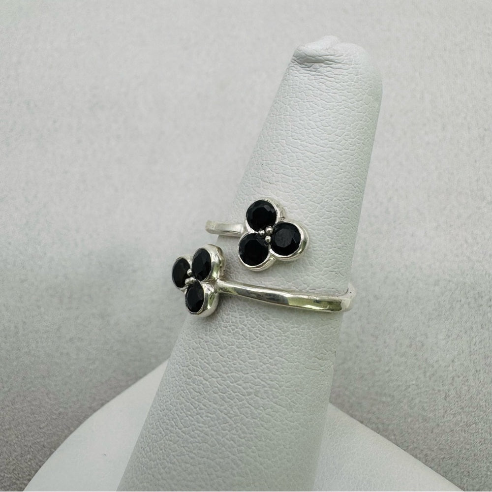 Open Top Black Spinel Ring