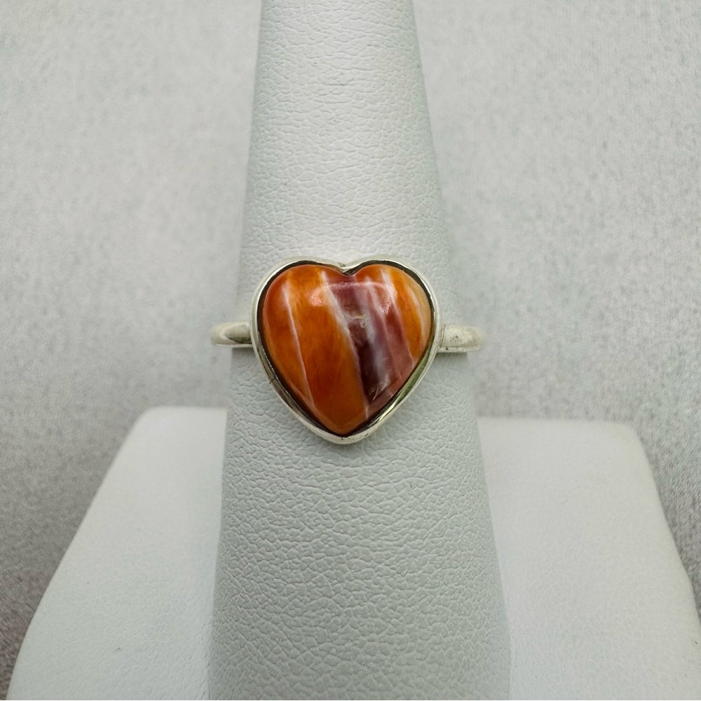 S925 Spiny Oyster Heart Ring