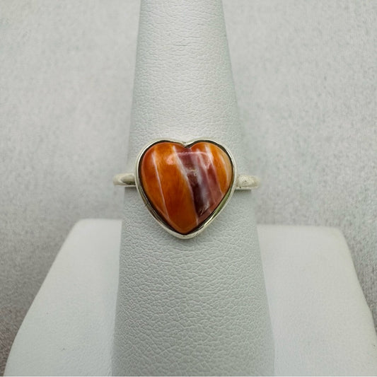 S925 Spiny Oyster Heart Ring