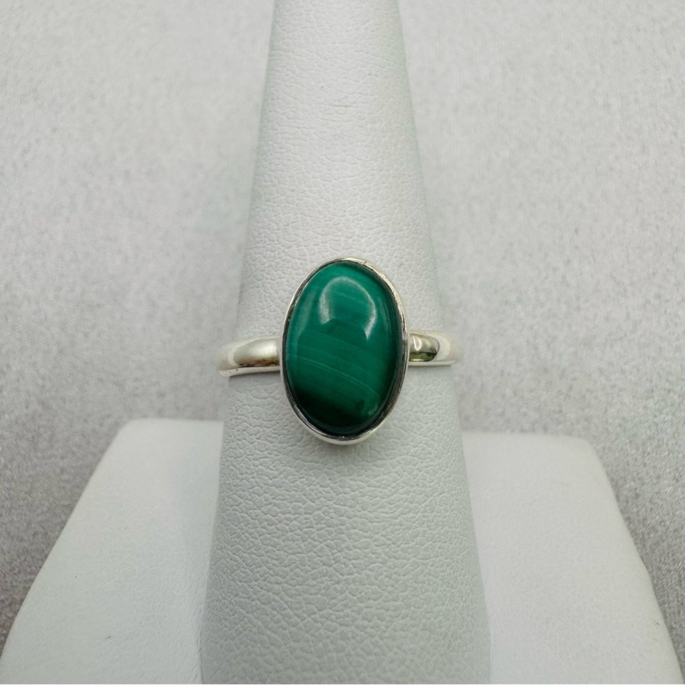 Oval Malachite S925 Ring