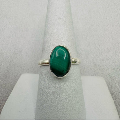 Oval Malachite S925 Ring
